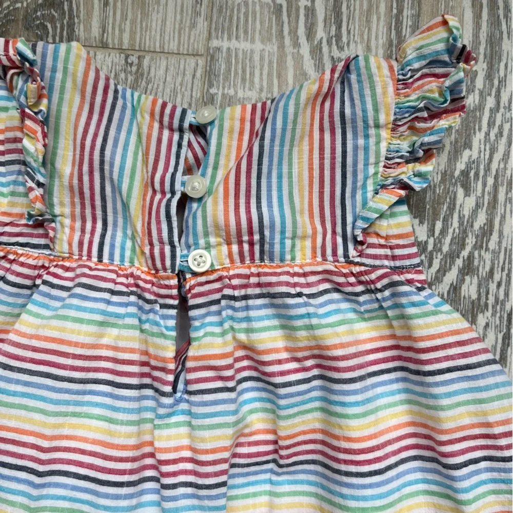 Gap Kids Size 3 Rainbow Striped Lightweight Lined Dress